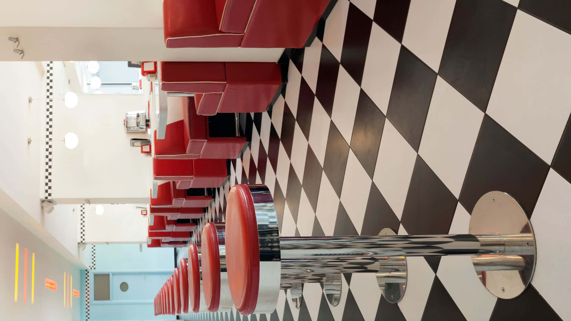 A retro diner with vintage charm and a lively atmosphere