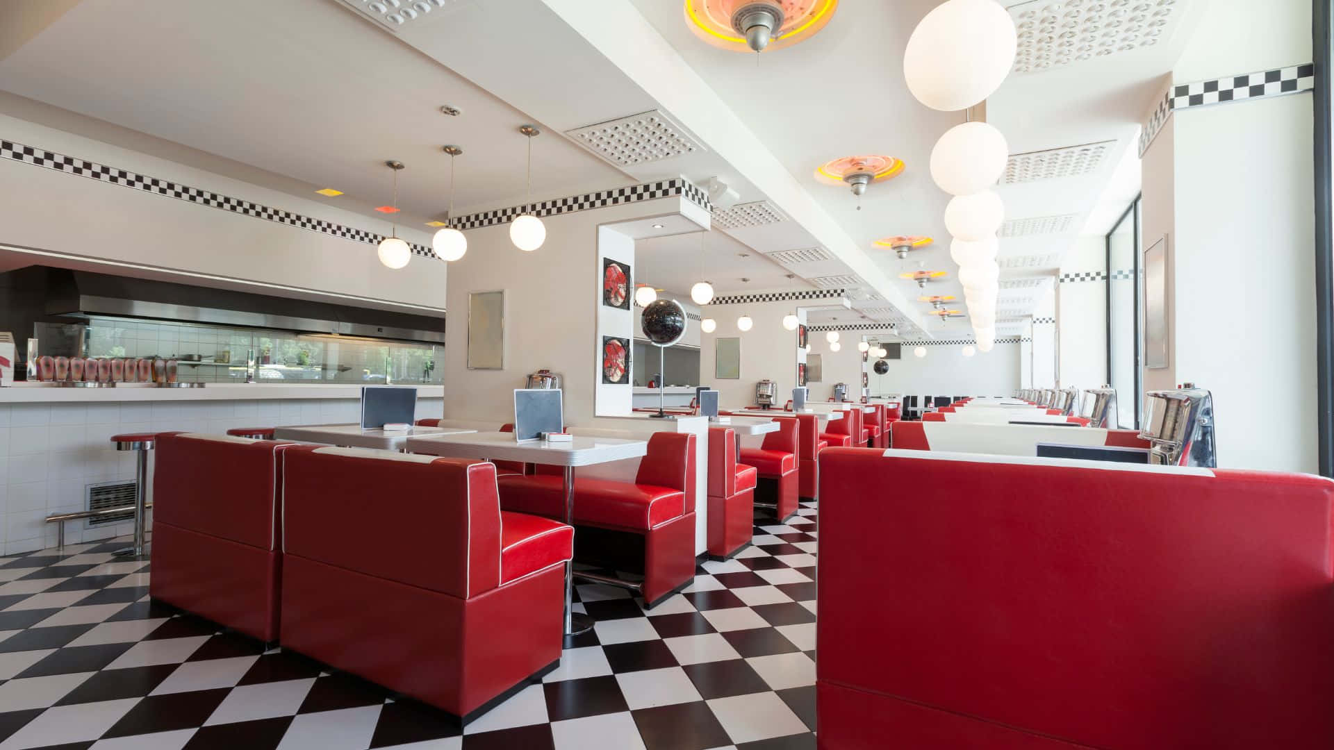 Vintage Diner with Classic 1950s Setting