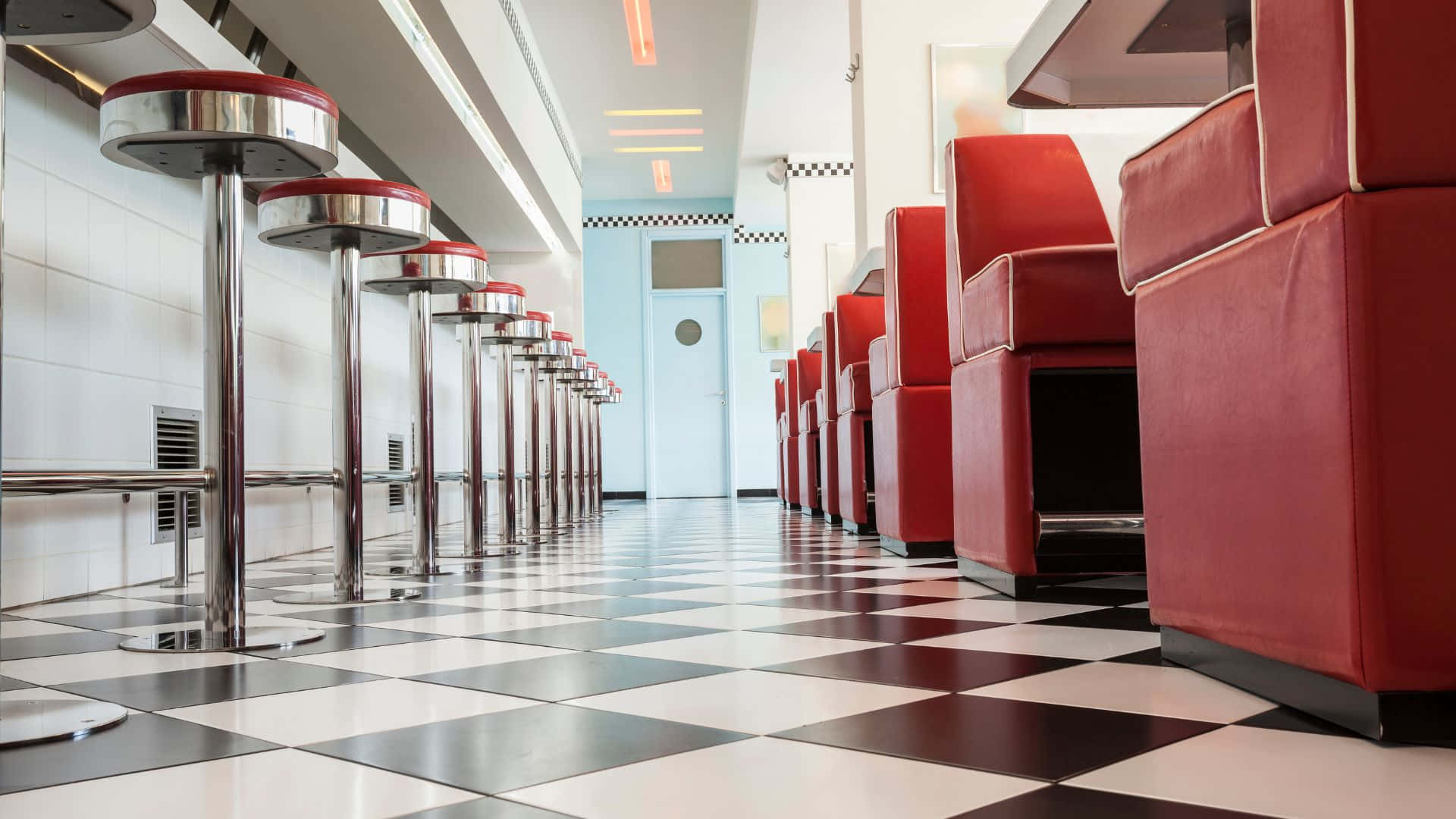 Vintage Diner Interior with Retro Furnishings