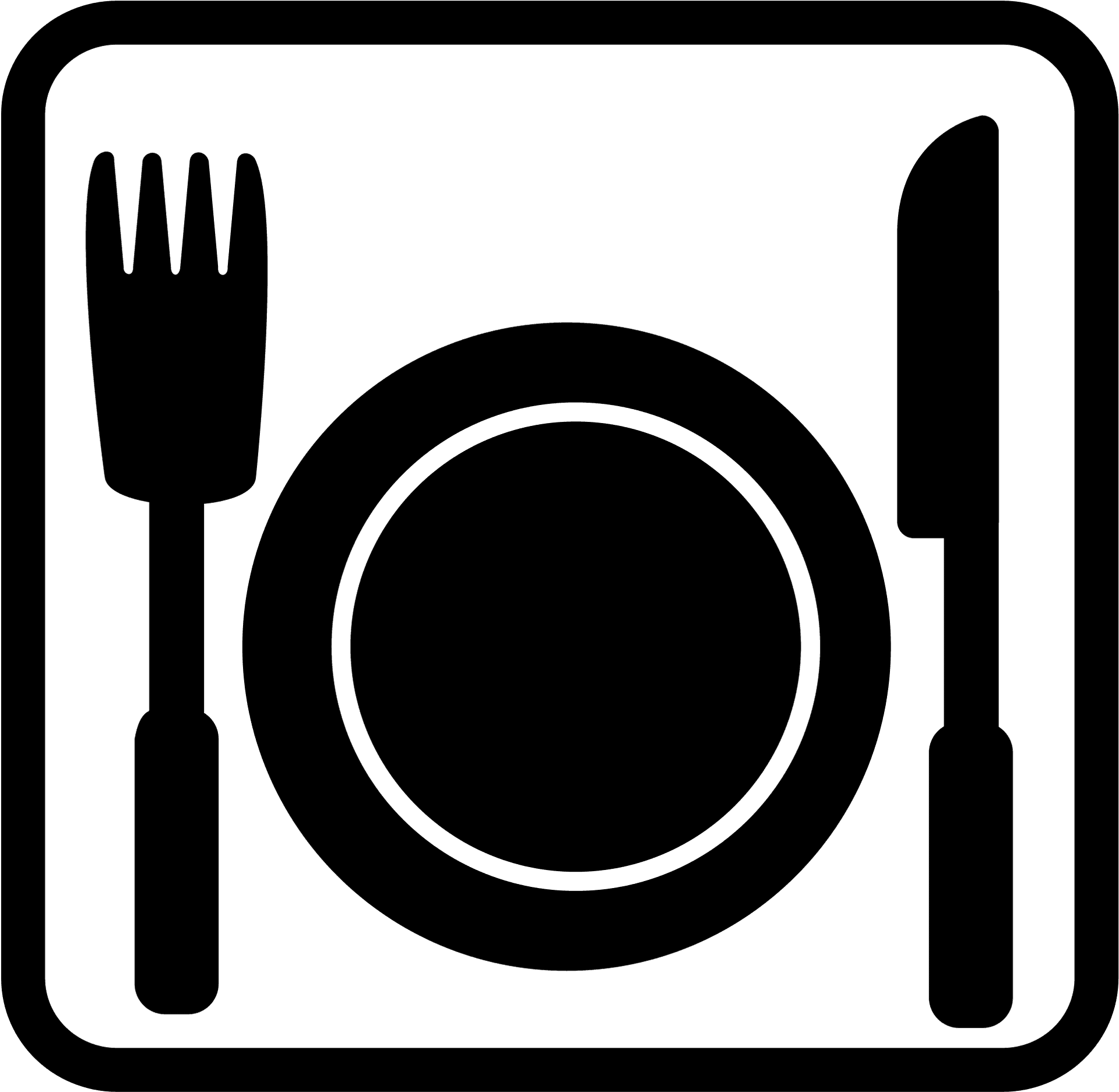 Dining Icon Plate Fork Knife PNG