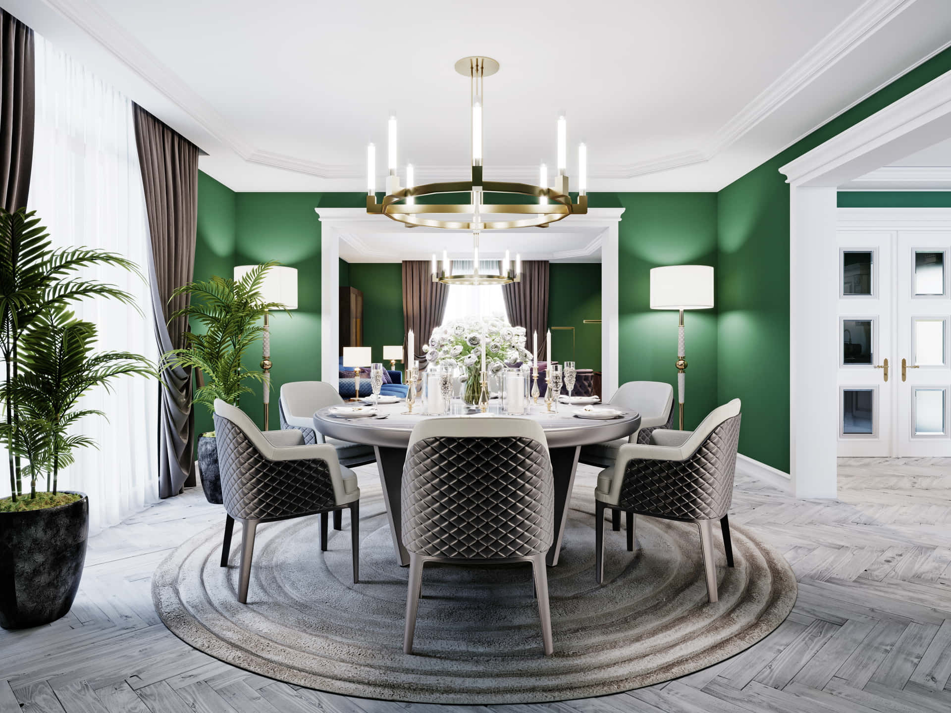 Green Painted Dining Room Picture