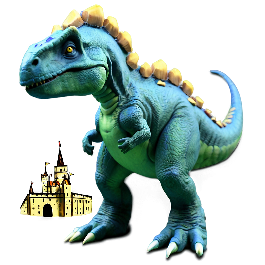 Dino And Castle Fantasy Png Fha56 PNG