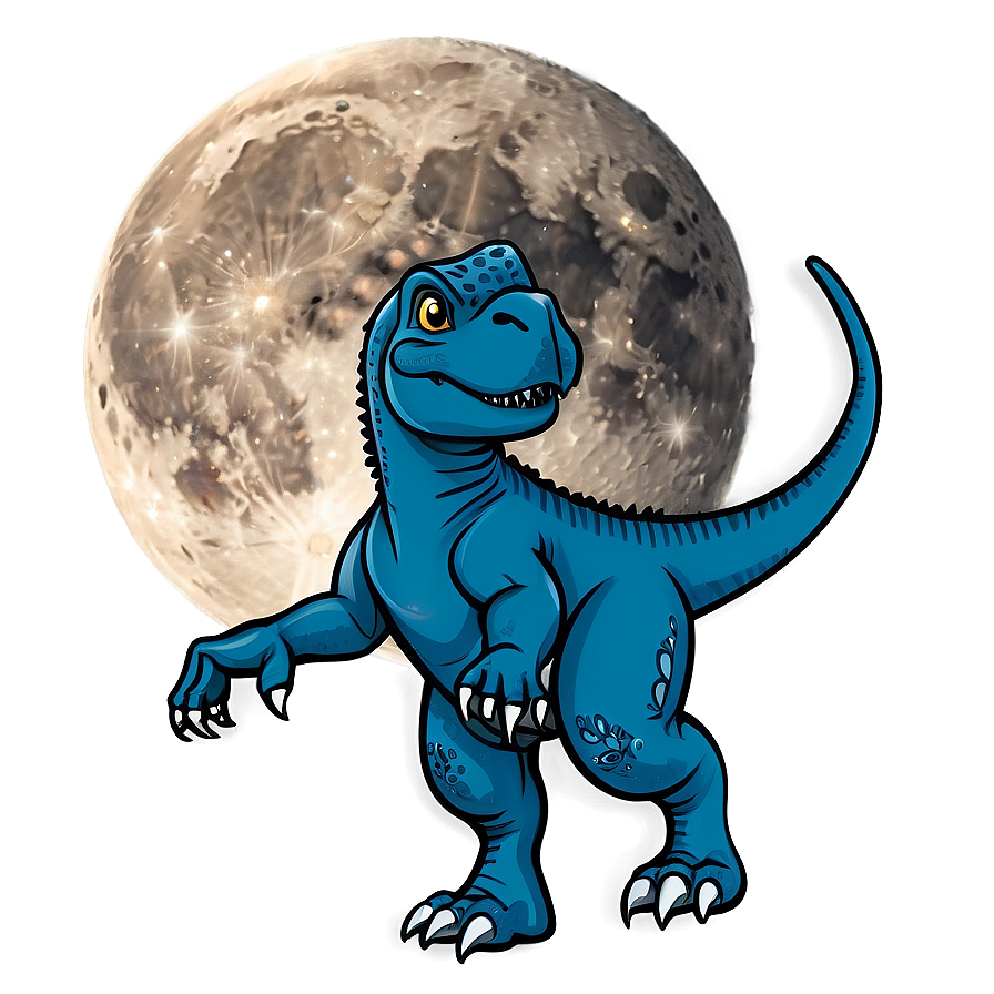Dino And Moon Night Png 51 PNG