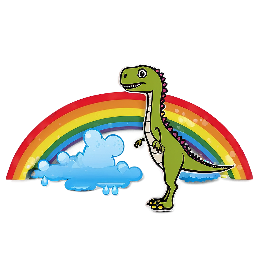 Dino And Rainbow Png Wfd PNG