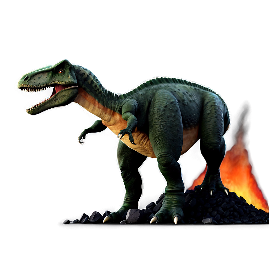 Dino And Volcano Background Png Nvm88 PNG