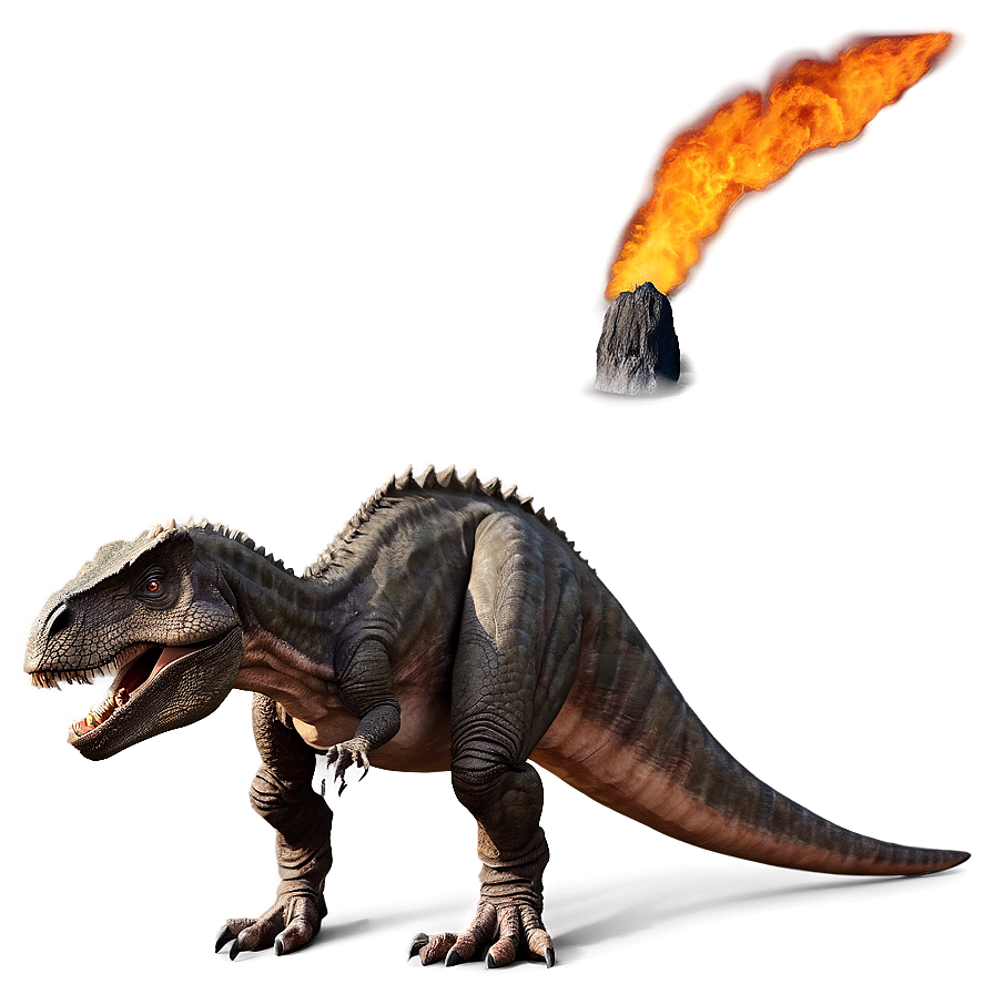 Dino And Volcano Background Png Rpj PNG