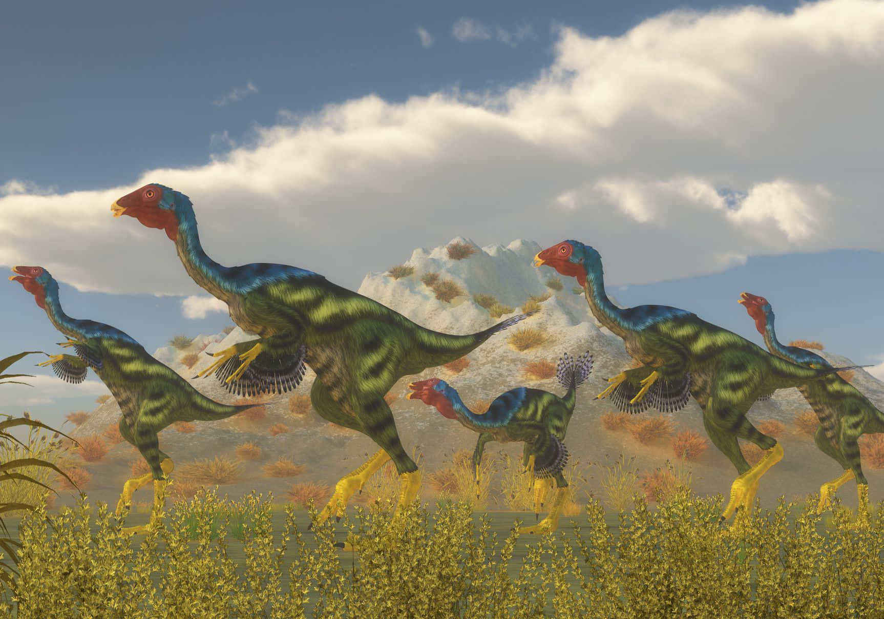 A Stegosaurus dinosaur walking in a natural habitat