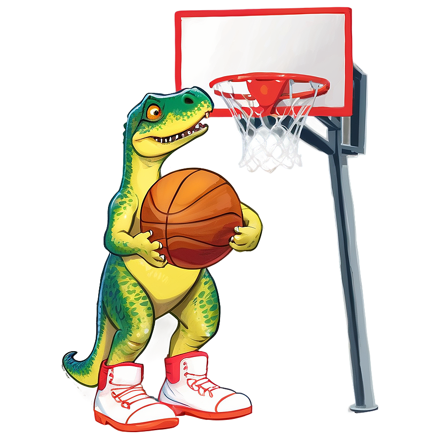 Dino Playing Basketball Png Mmt64 PNG