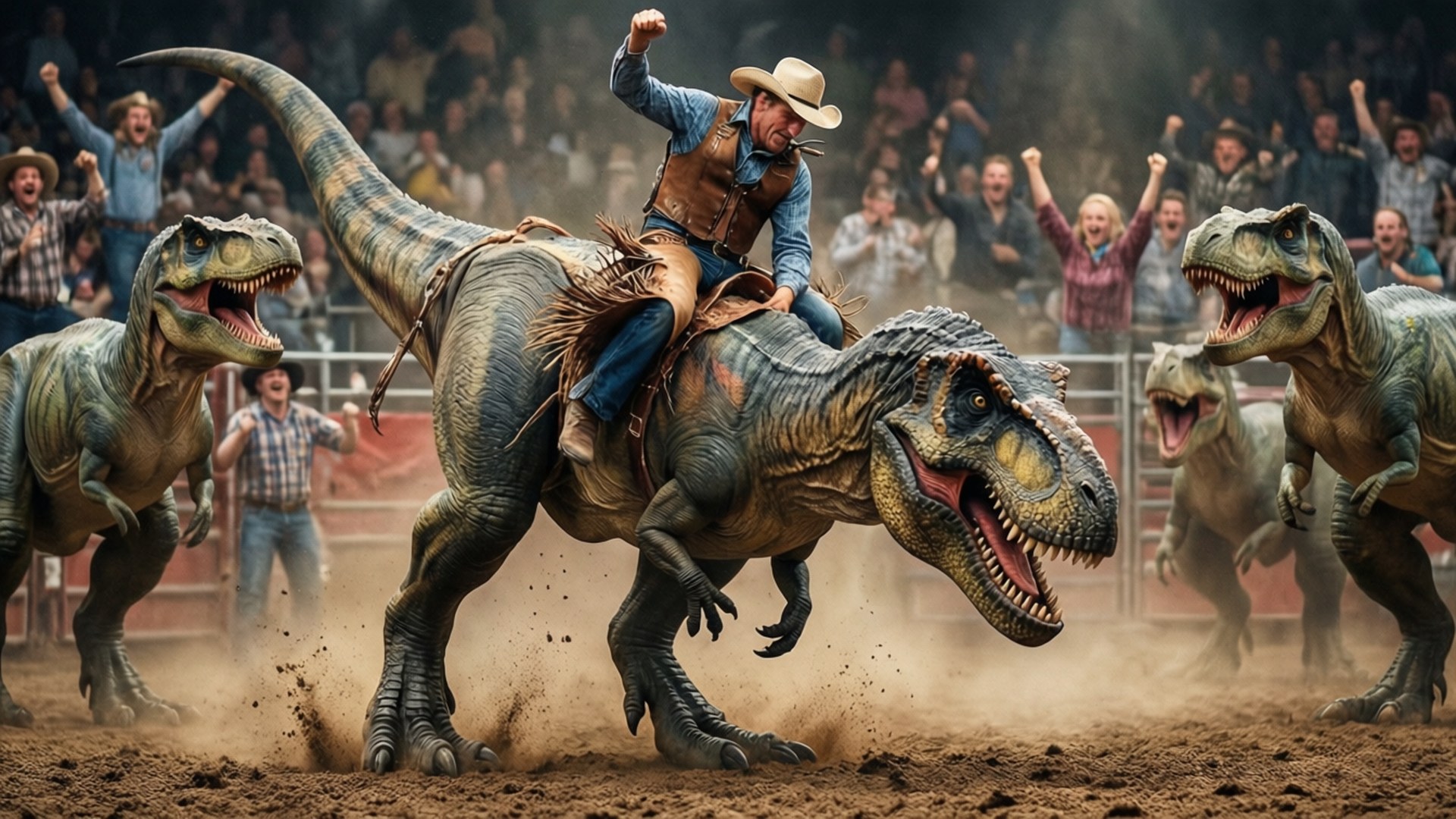 Dino Rodeo Wallpaper