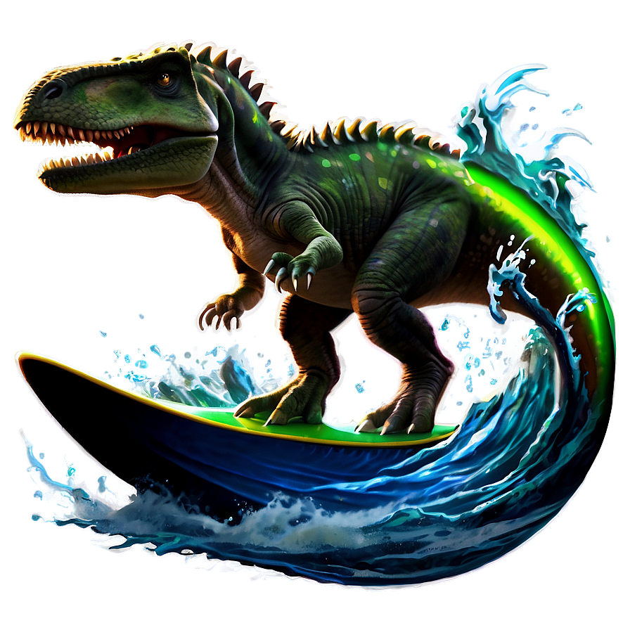 Dino Surfer Wave Png 14 PNG