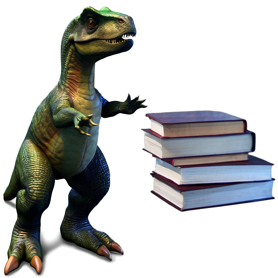 Dino With Book Png Gsl82 PNG