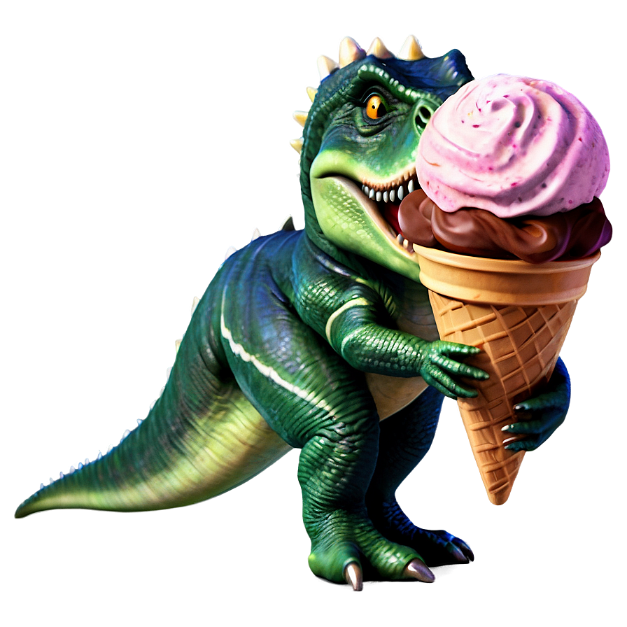 Dino With Ice Cream Png Ocb PNG