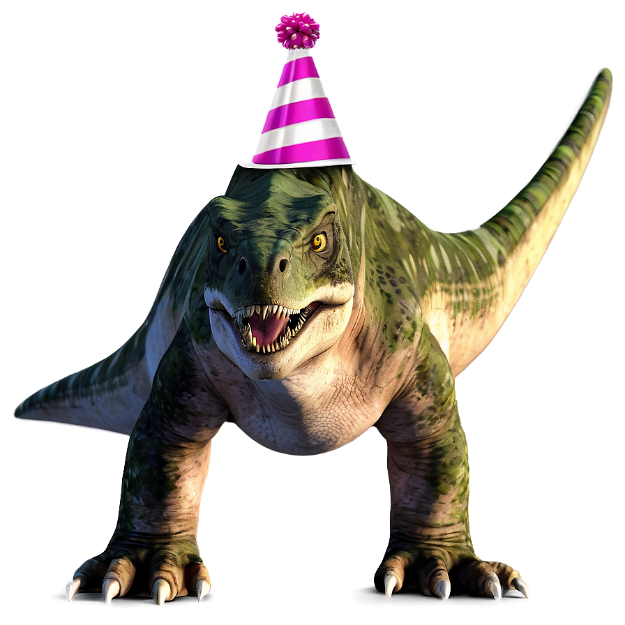Dino With Party Hat Png 06122024 PNG