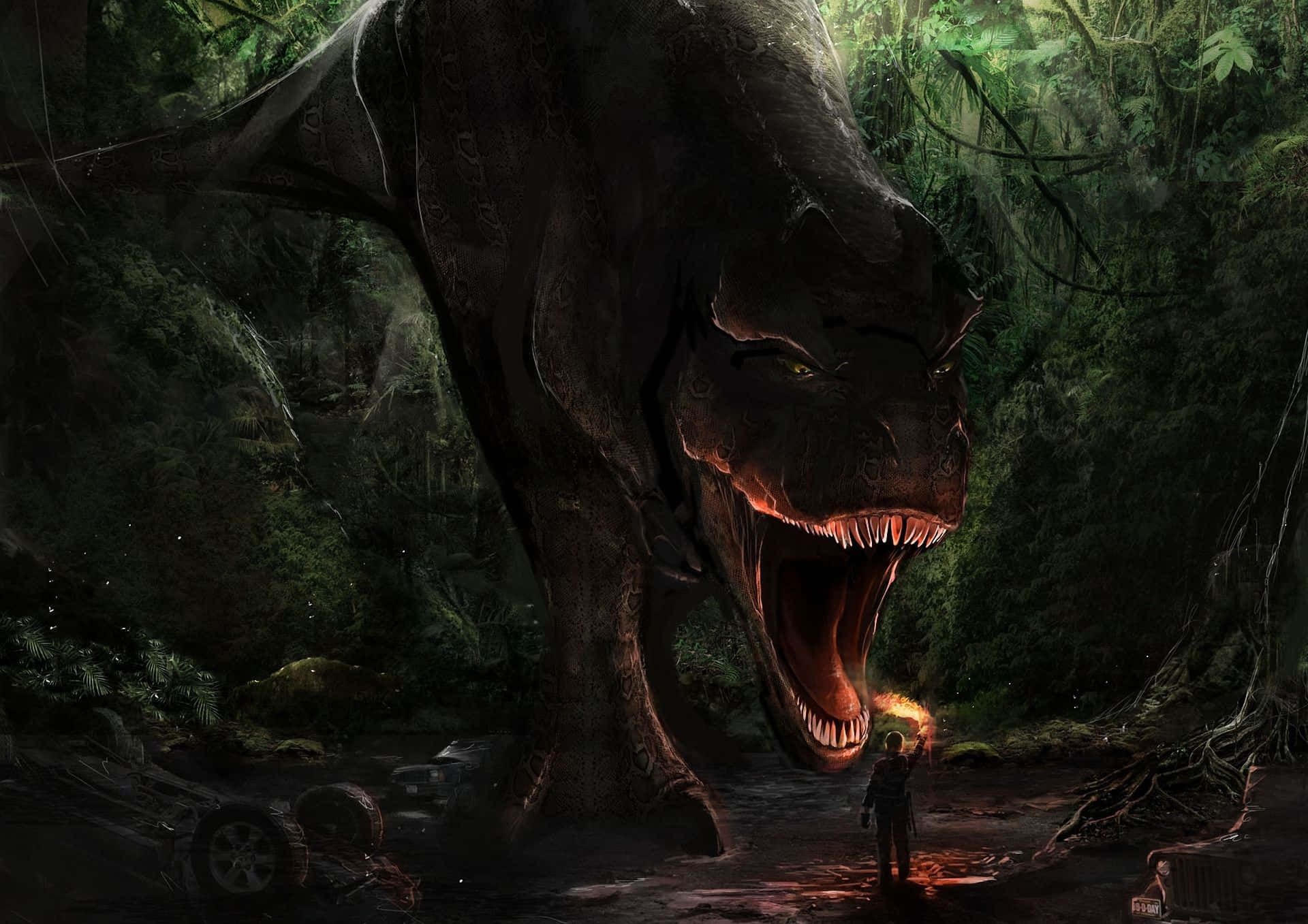 Imagemdinossauro Misterioso Visitou Uma Cidade Abandonada