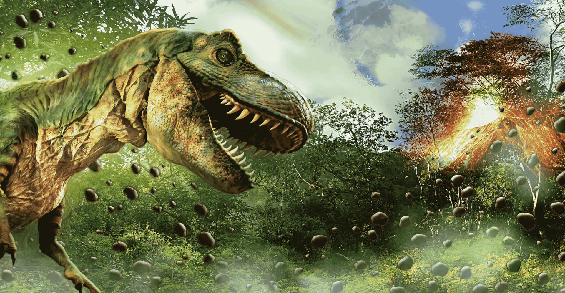 Endinosaurie Som Vandrar I Den Jurassiska Eran