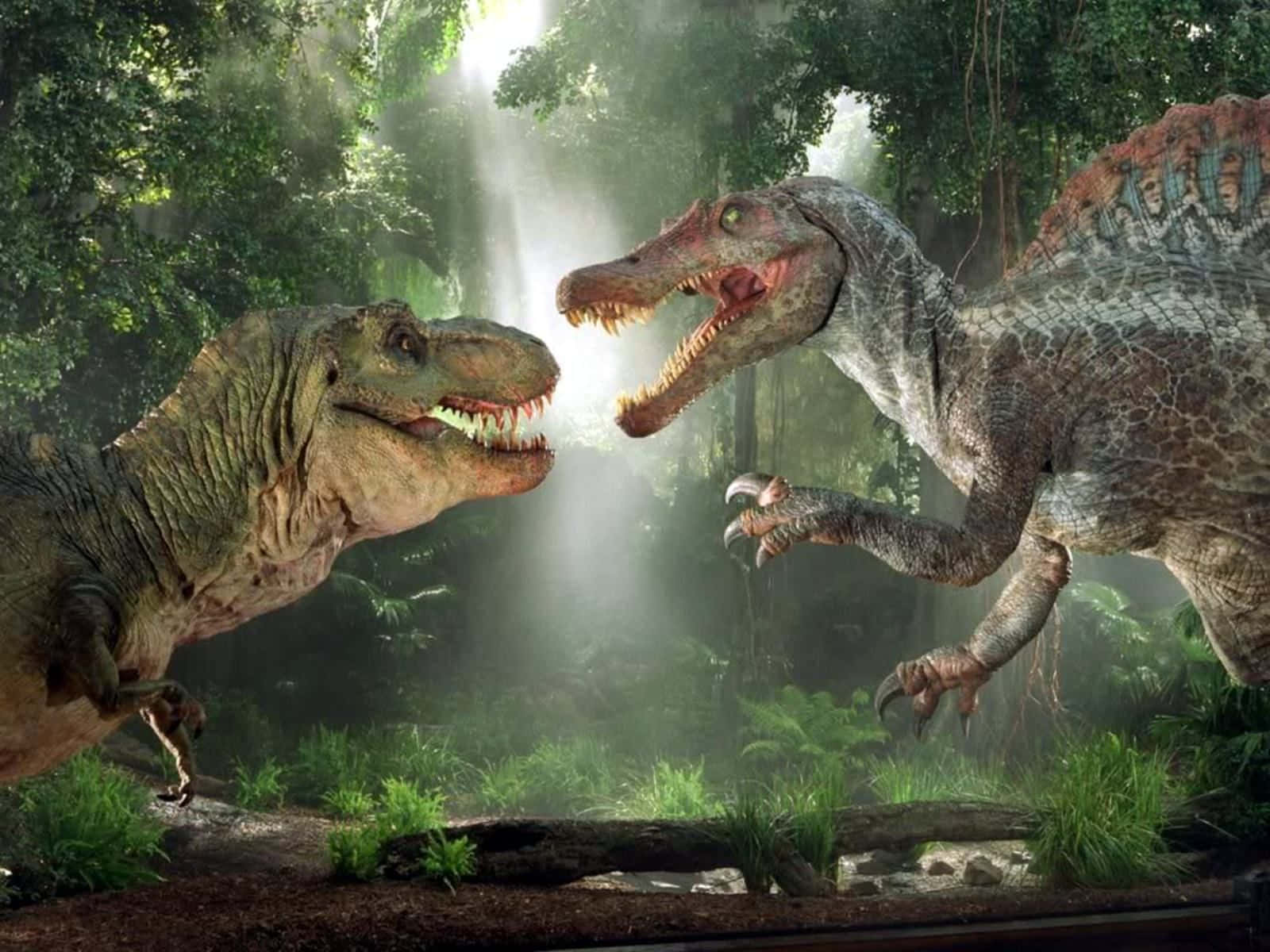 Envrålande Tyrannosaurus Rex På Förhistorisk Scen