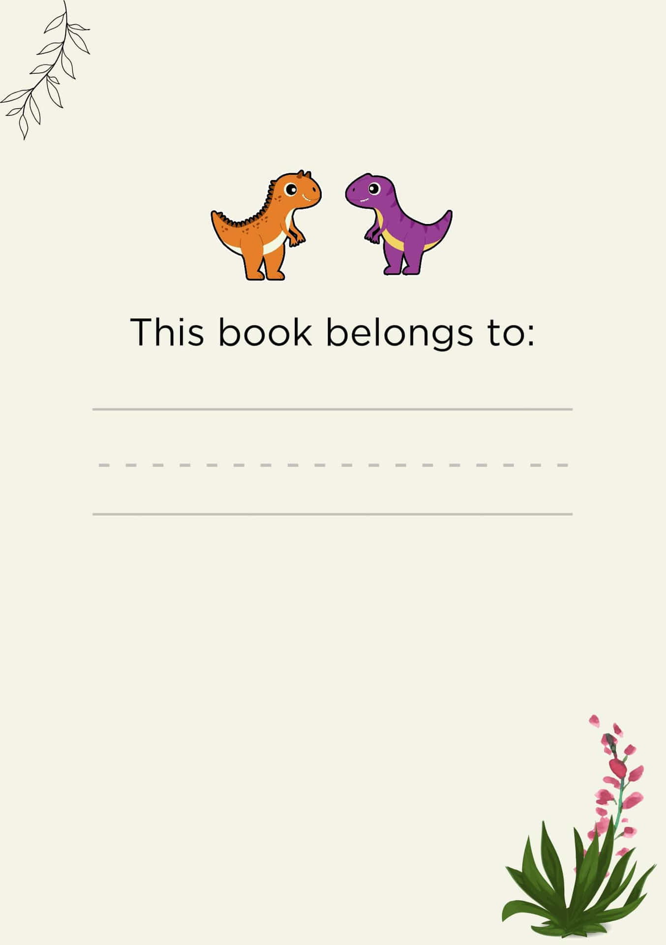 Dinosaur_ Bookplate_ Design Wallpaper