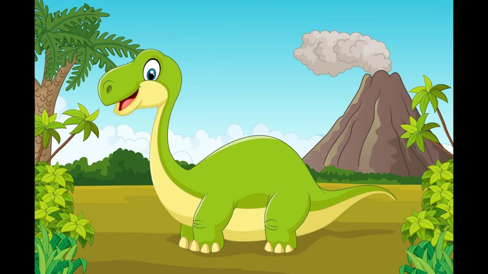 This prehistoric land is more fun with a dinosaur cartoon pal!