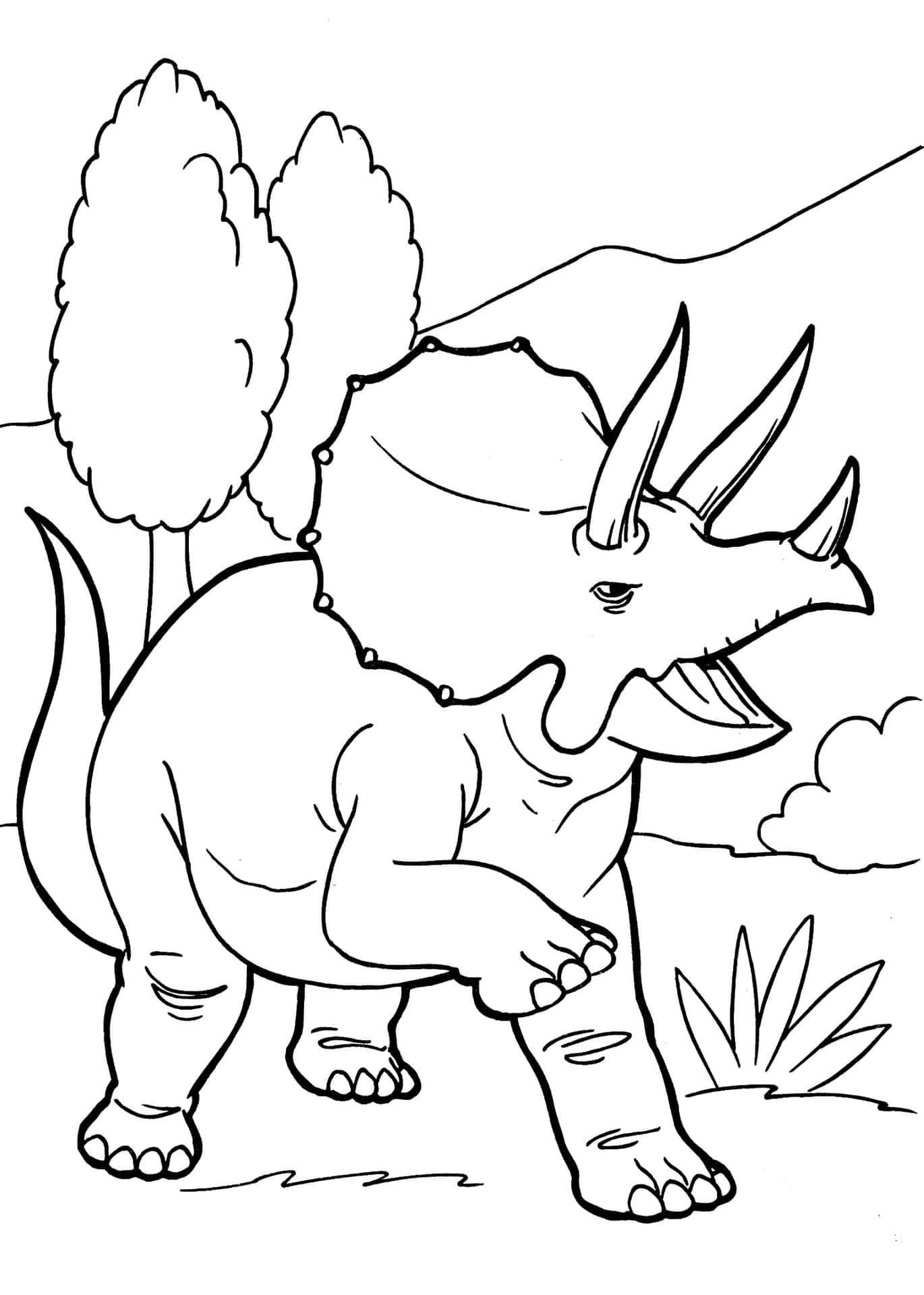 Download Triceratops Coloring Pages | Wallpapers.com
