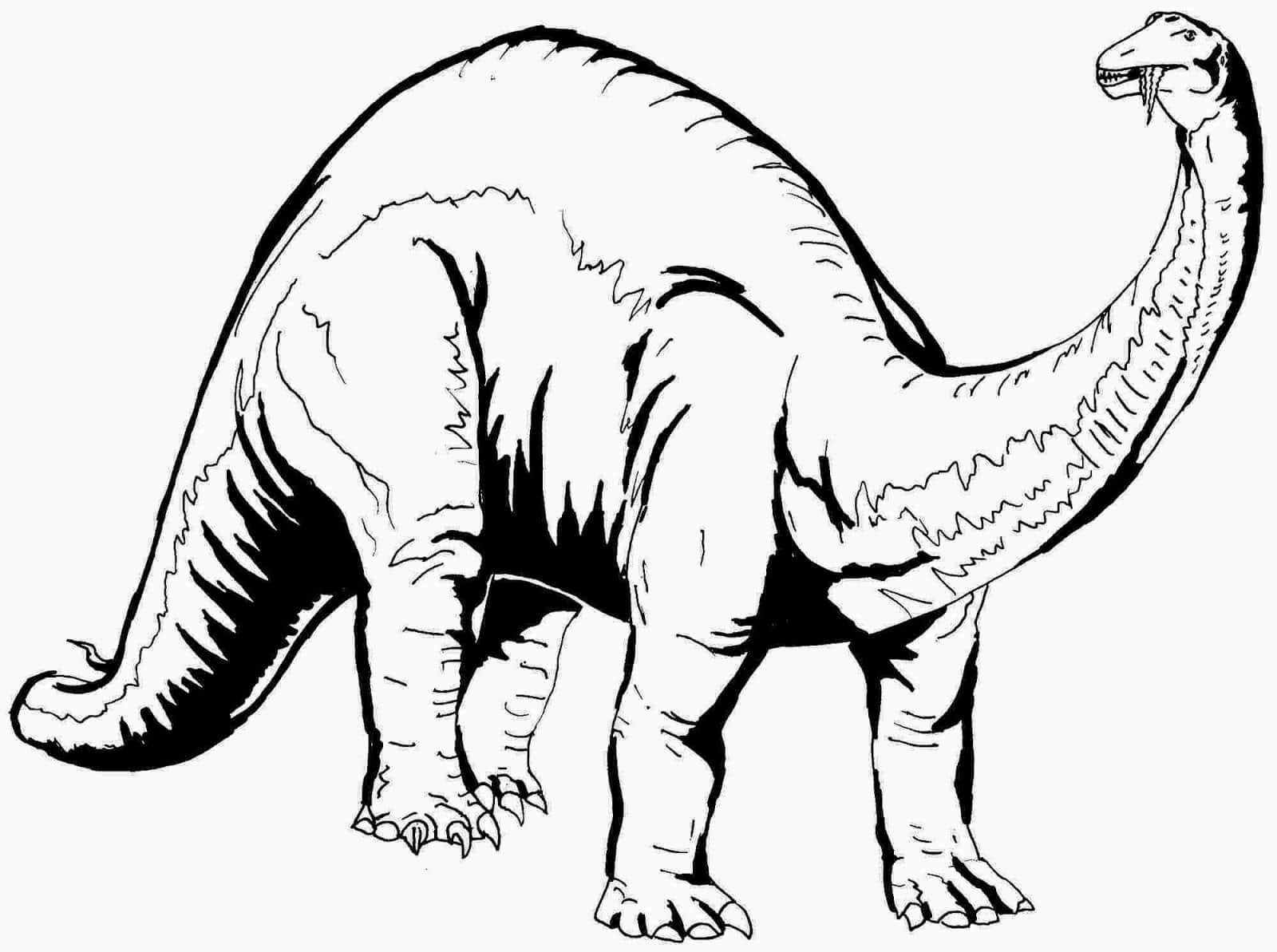 A Dinosaur Coloring Page With A Long Neck