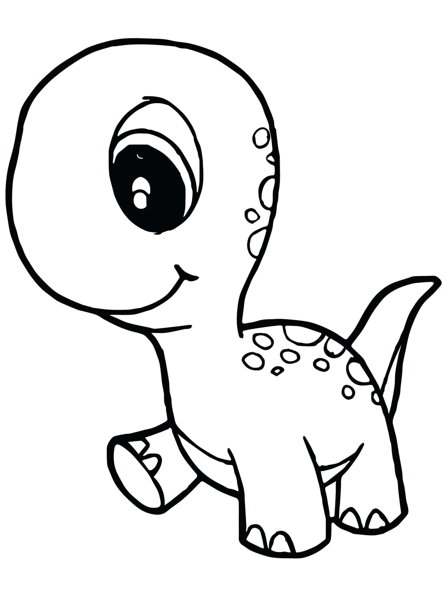 Enmålarbild Av En Bebis Dinosaurie