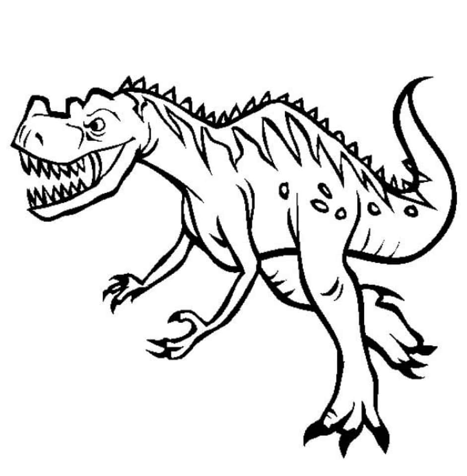 Endinosaurie Färgläggningssida Med En Dinosaurie