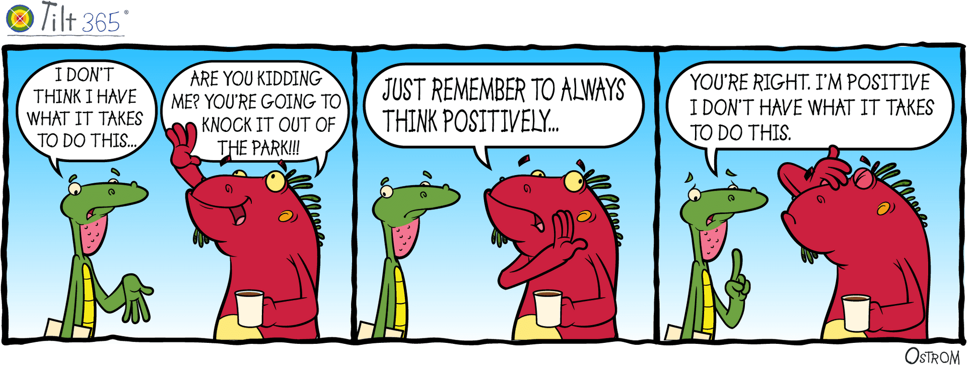 Dinosaur Comic Self Doubtand Positivity PNG