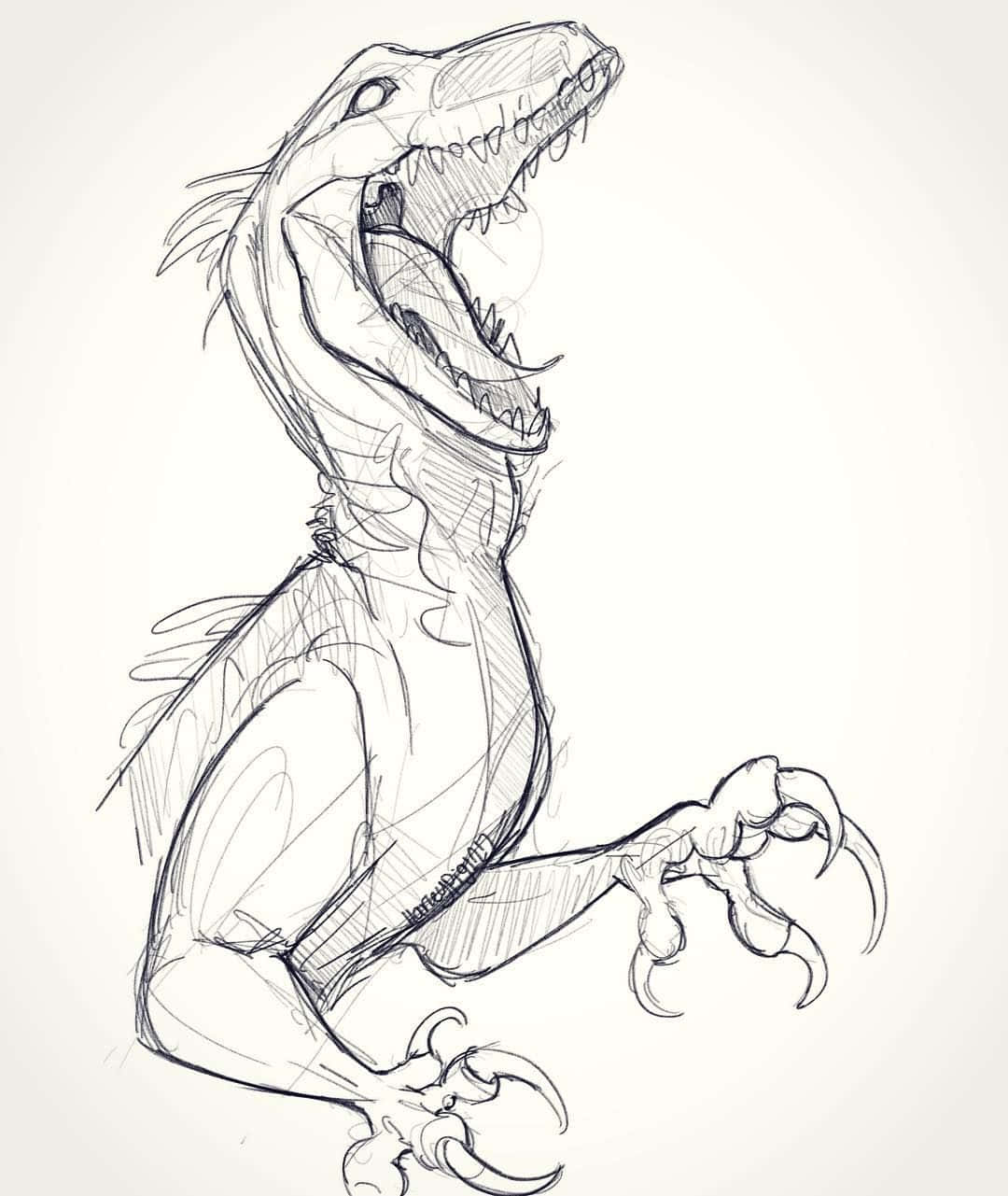 A fun dinosaur drawing of a friendly stegosaurus