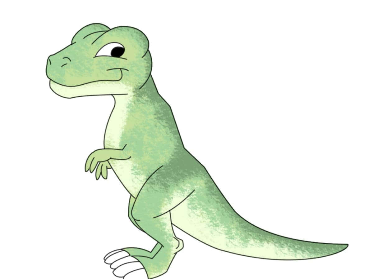 A prehistoric drawing of a dinosaur