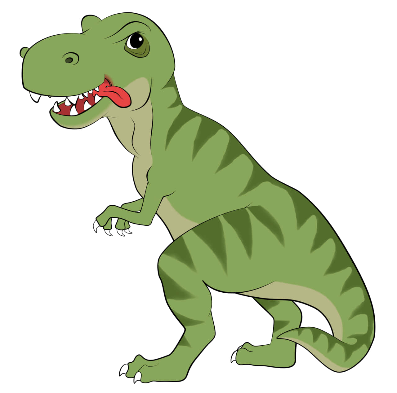 Ettfärgglatt Teckning Av En Tyrannosaurus Rex.
