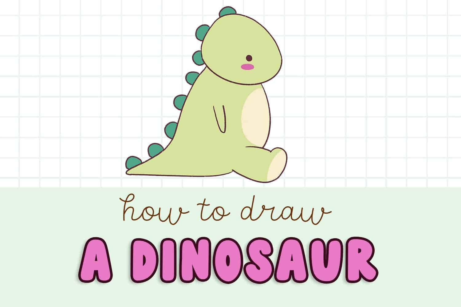 Cute little dinosaur drawing of a green Apatosaurus and a red Stegosaurus