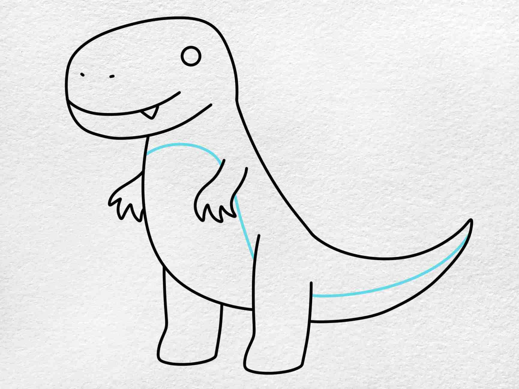 How To Draw A T - Rex Step