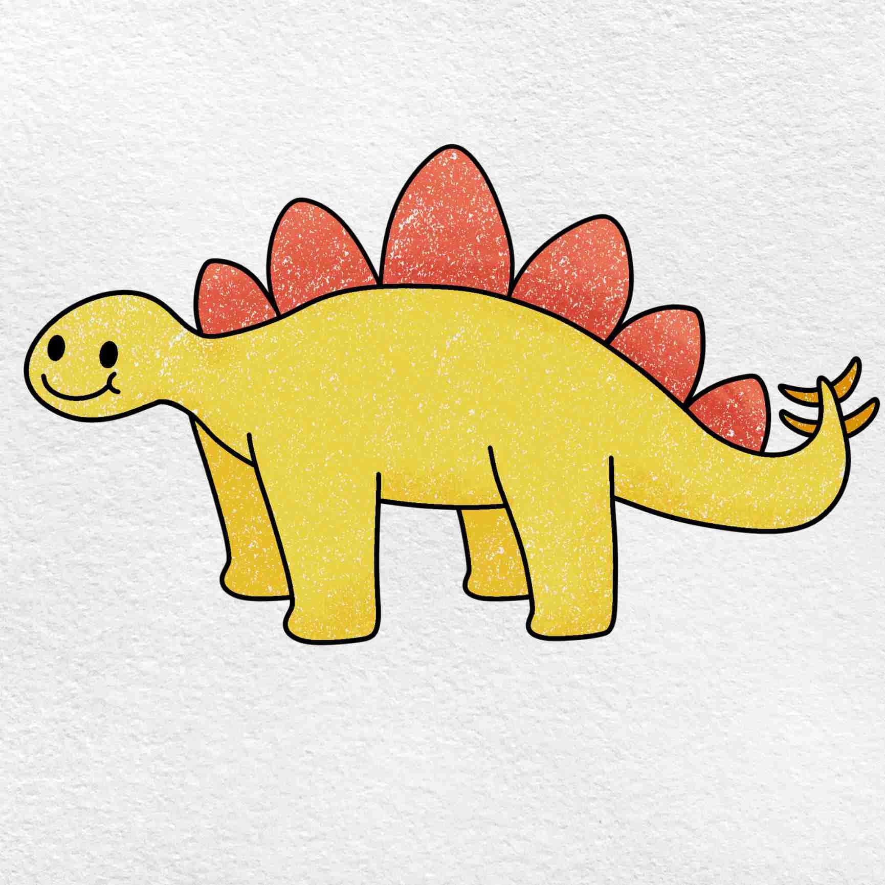 A Cartoon Dinosaur With A Yellow Tail