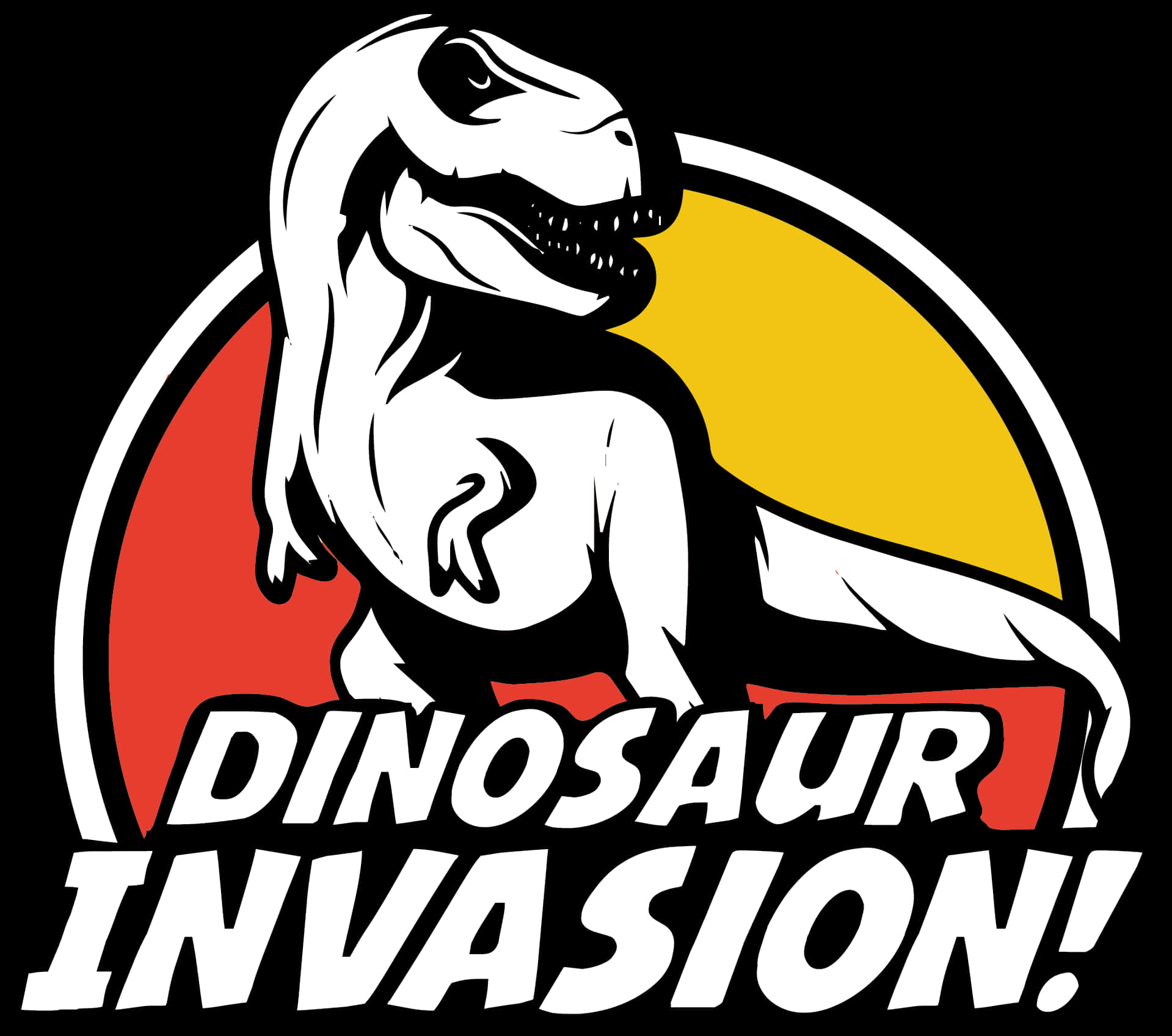 Dinosaur Invasion Graphic PNG