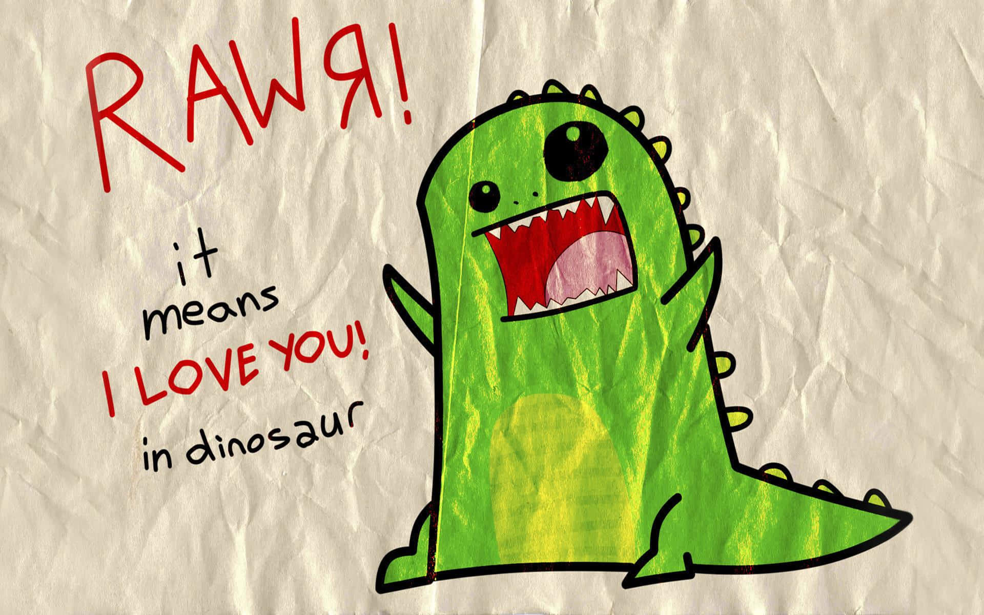 Dinosaur Love Language Artwork Wallpaper