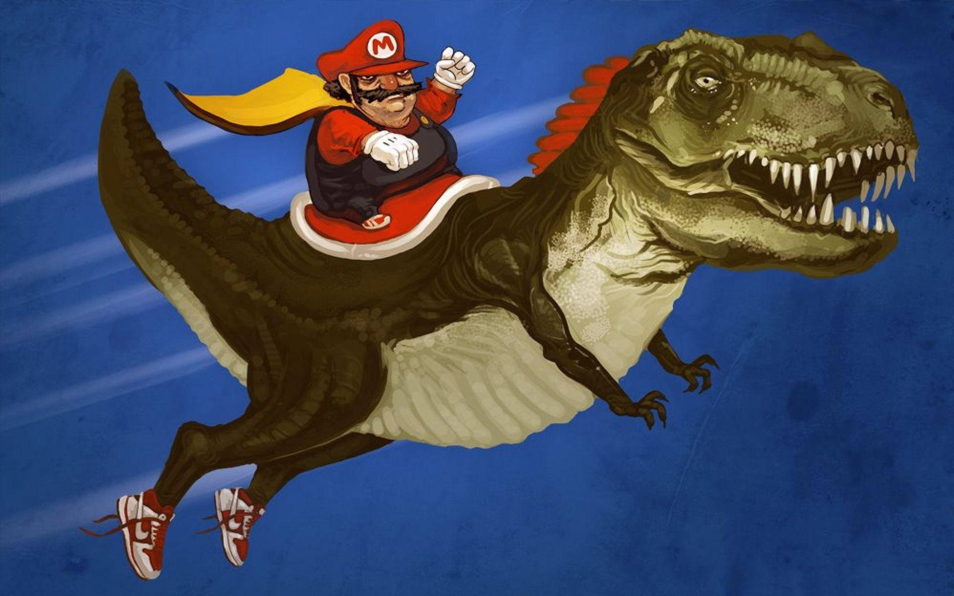 Dinosauriersuper Mario World Wallpaper