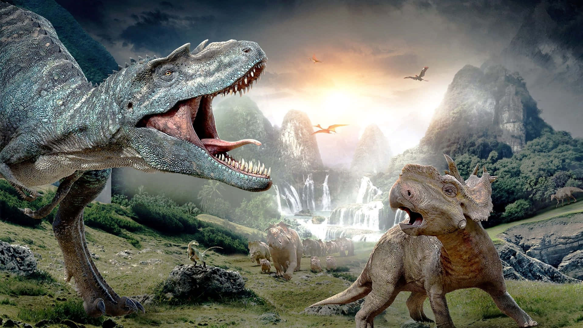 Gåendemed Dinosaurier Filmbild.