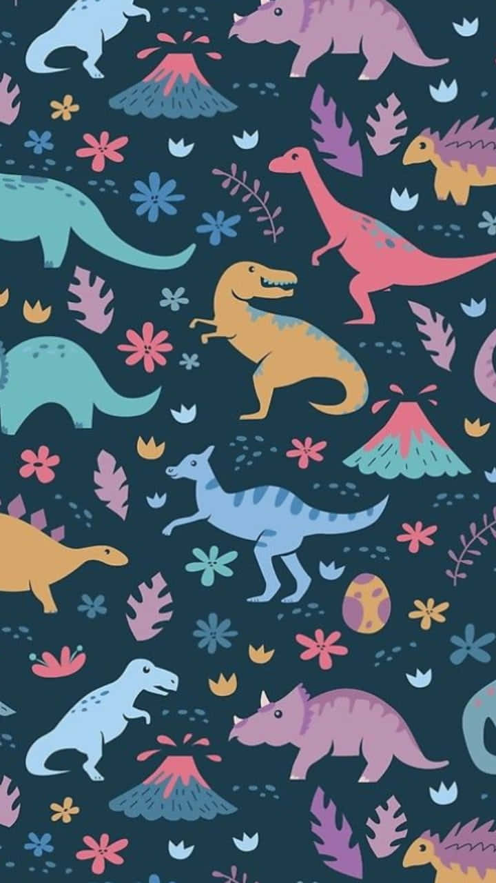 Niedlichefarben Dinosaurs Muster