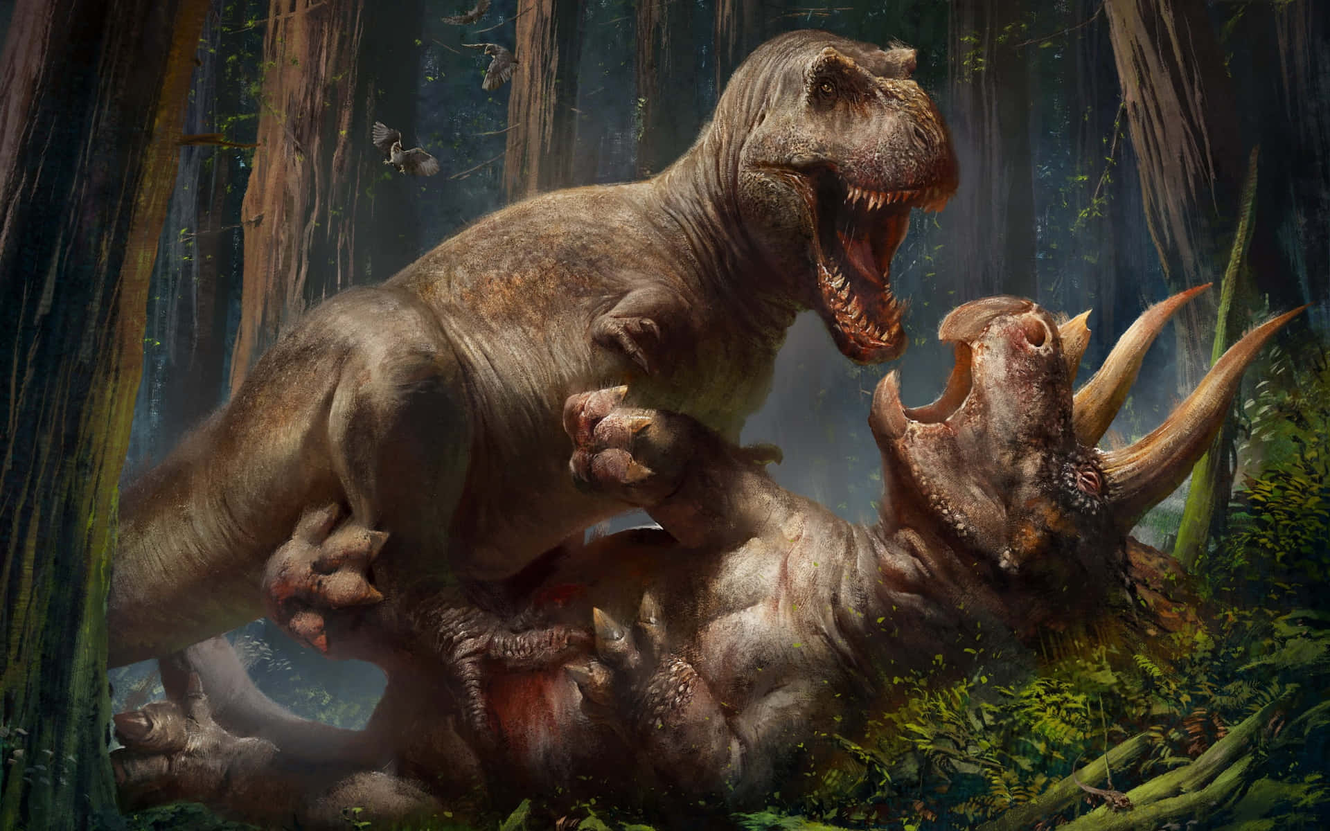 Imagende Dinosaurios Tyrannosaurus Cazando