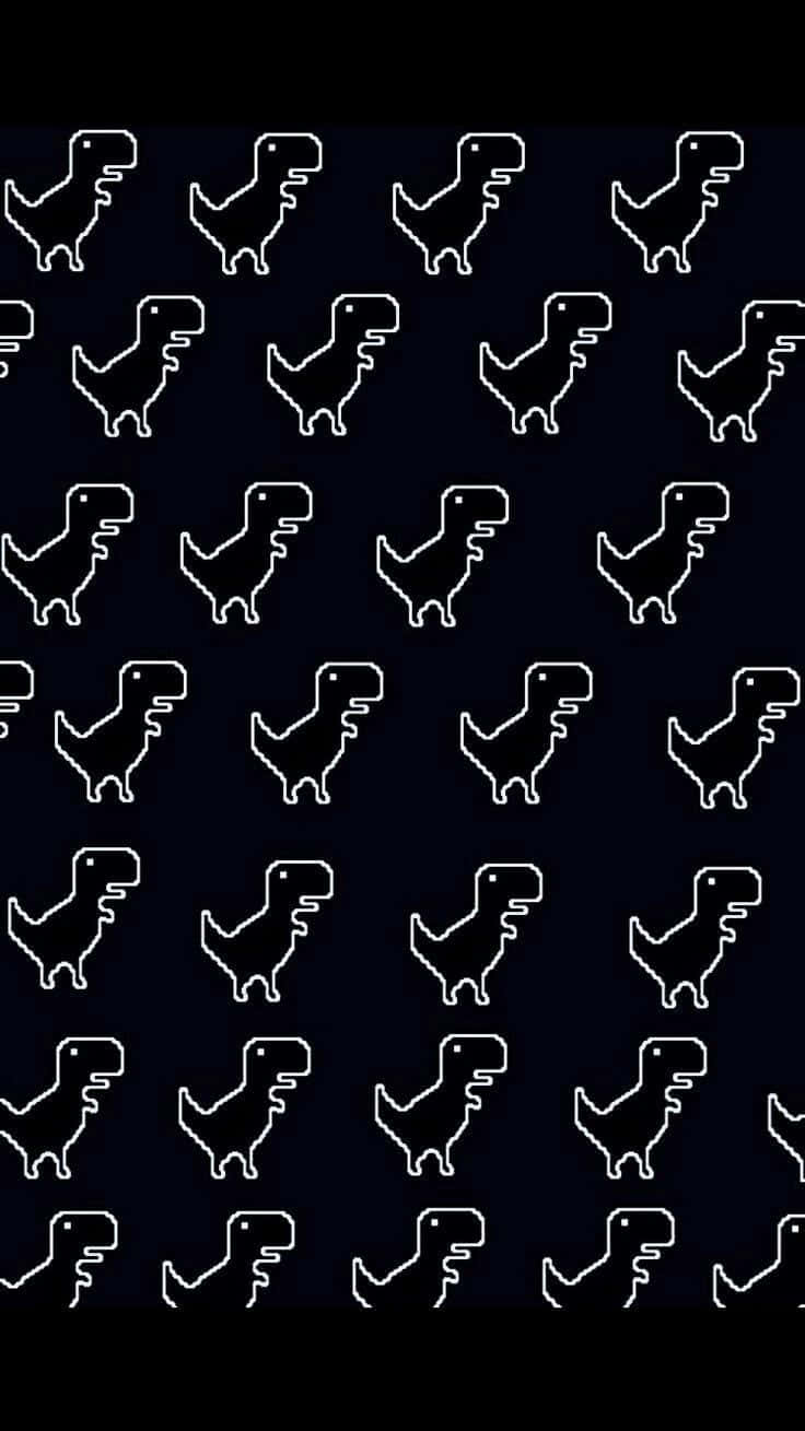 Sød sorte dinosaurer mønster billede