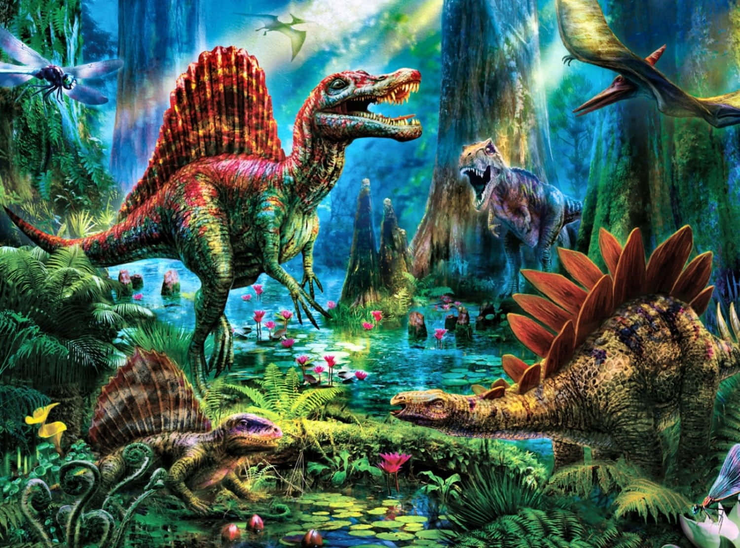 Spinosaurusdinosaur Skog Bild