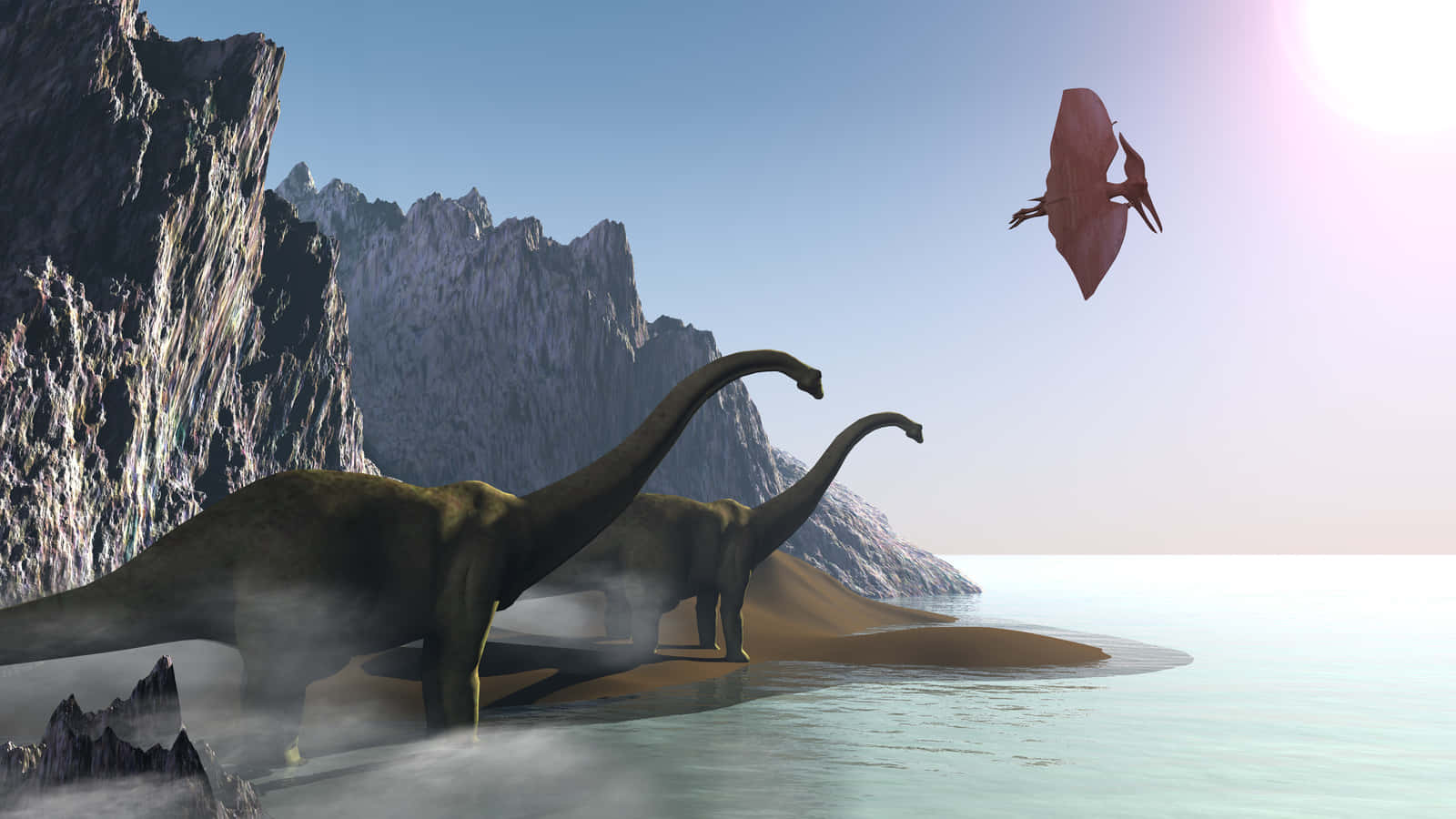 Imagende Pintura Del Mundo Prehistórico De Los Dinosaurios