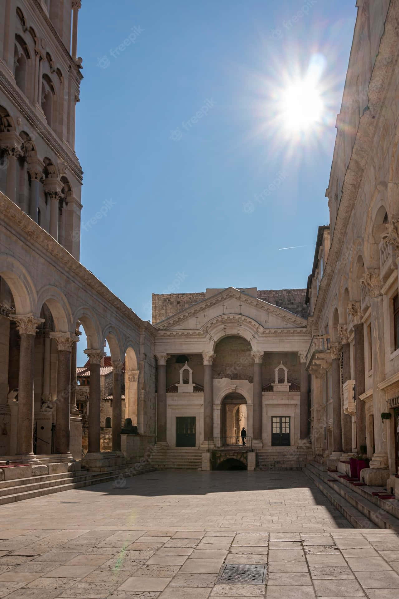 Diocletians Palace With The Sun Picture