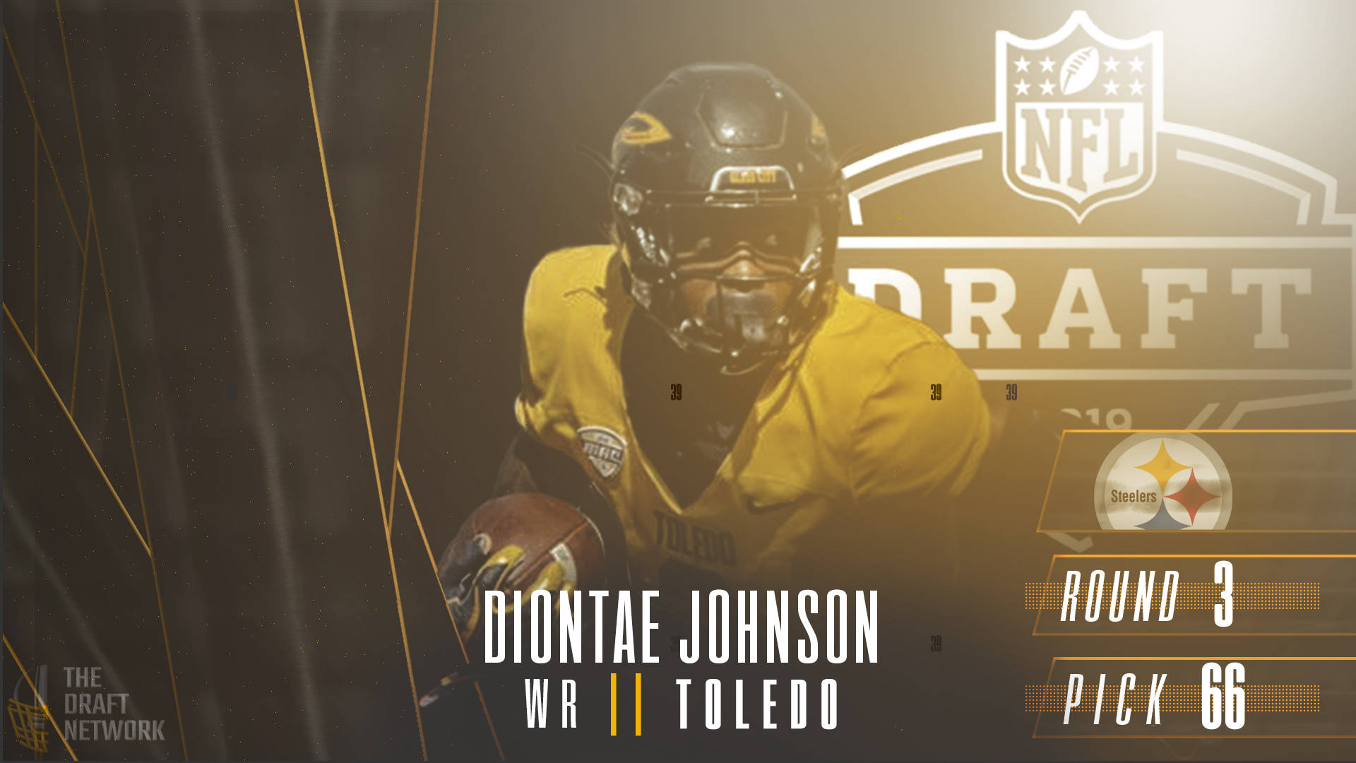 Diontae Johnson Steelers Score Card Nfl Draft Background