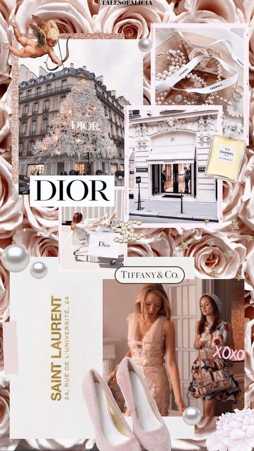 Dior Aesthetic Collage Wallpaper