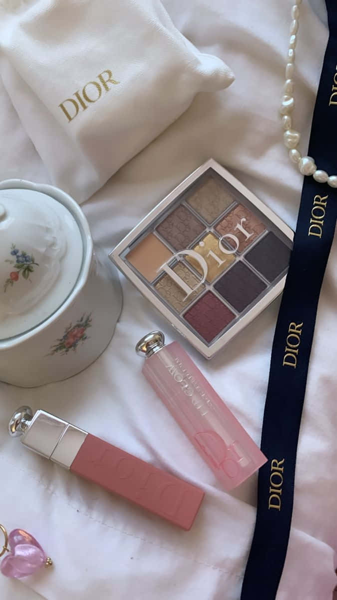 Dior Beauty Collection Flatlay Wallpaper