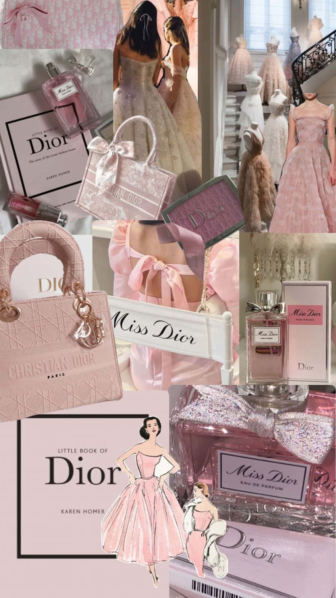 Dior Brand Collage Aesthetic Wallpaper