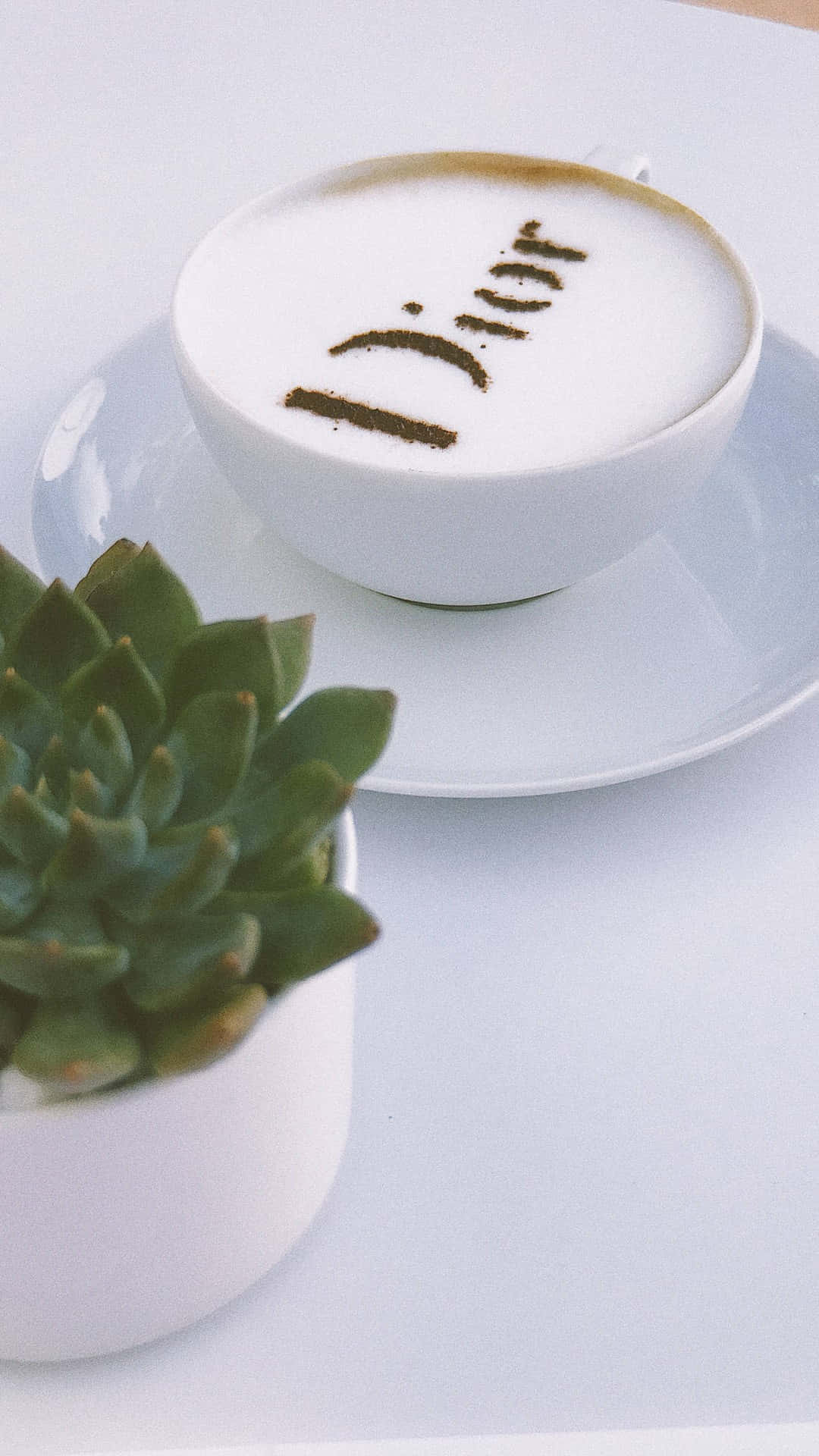 Dior Branded Coffee Art Wallpaper