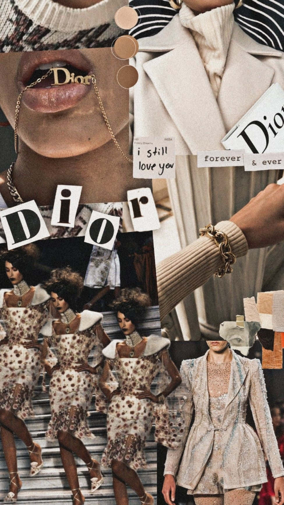 Dior Collage Aesthetic Moodboard Wallpaper