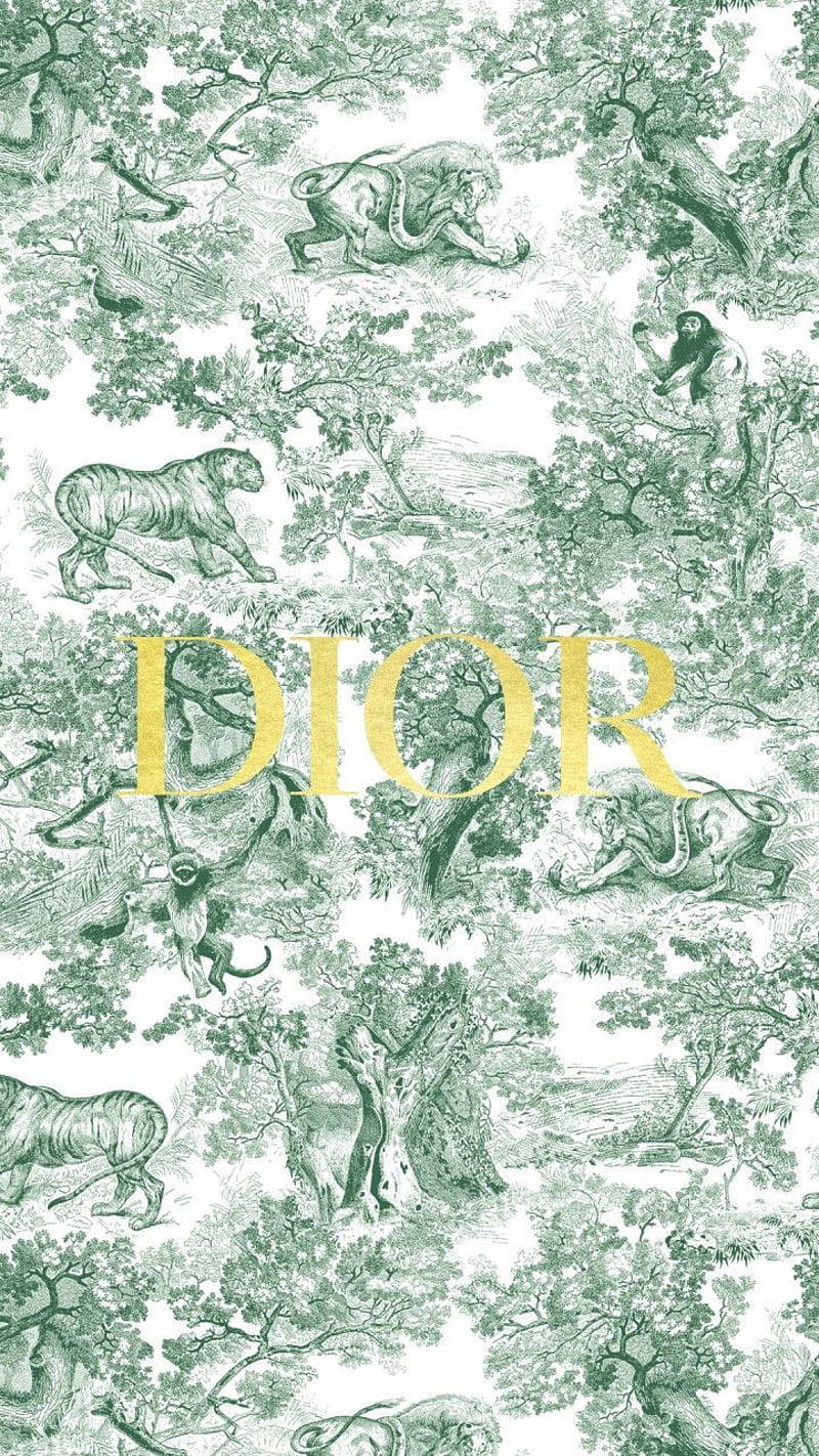 Contemporary Dior Designer Logo Illustrated on Vintage Backdrop Wallpaper